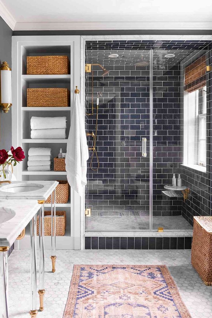 a gorgeous bathroom remodel with walk-in shower